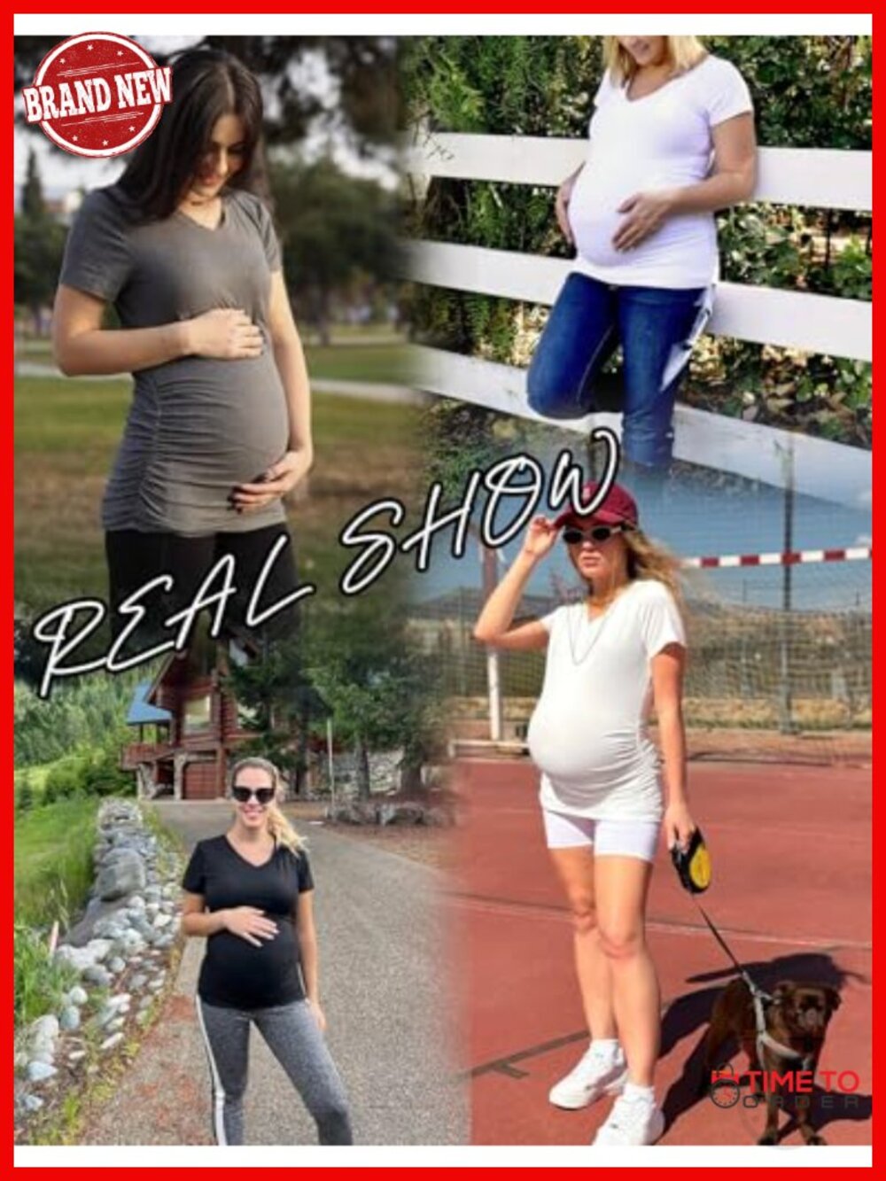 4 Pack Maternity V Neck Short Sleeve Side Ruched T-Shirts - Picture 5 of 6